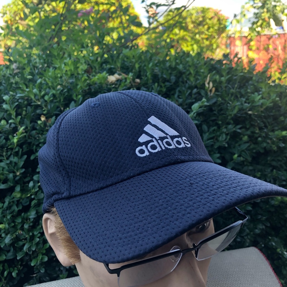 adidas Navy Blue Performance Cap with White Logo Size Small/Medium